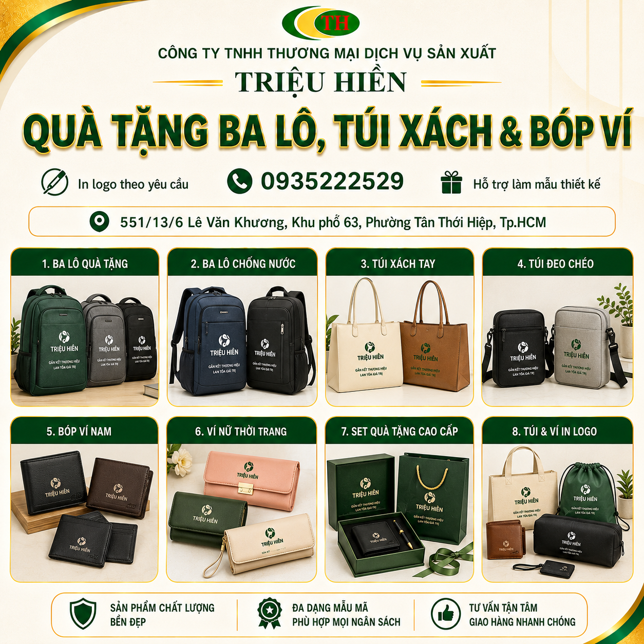 QUÀ TẶNG BA LÔ, TÚI XÁCH, BÓP VÍ
