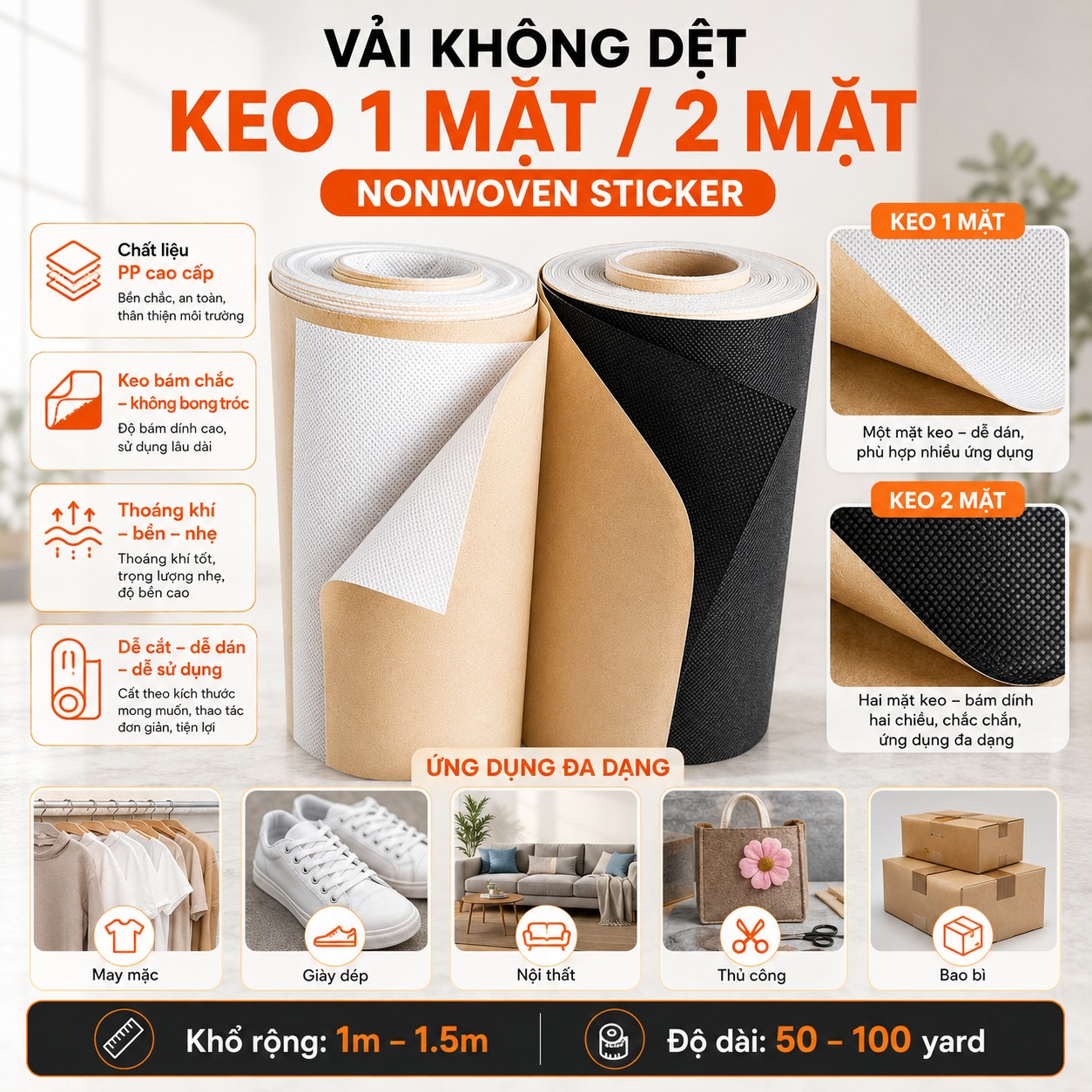 vai không kệt keo 1 mat 2 mat (nonwoven sticker) 3