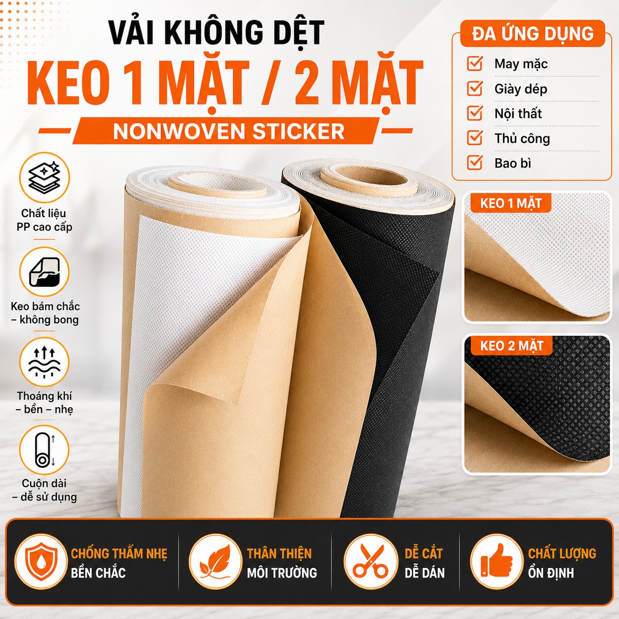 vai không kệt keo 1 mat 2 mat (nonwoven sticker) 4