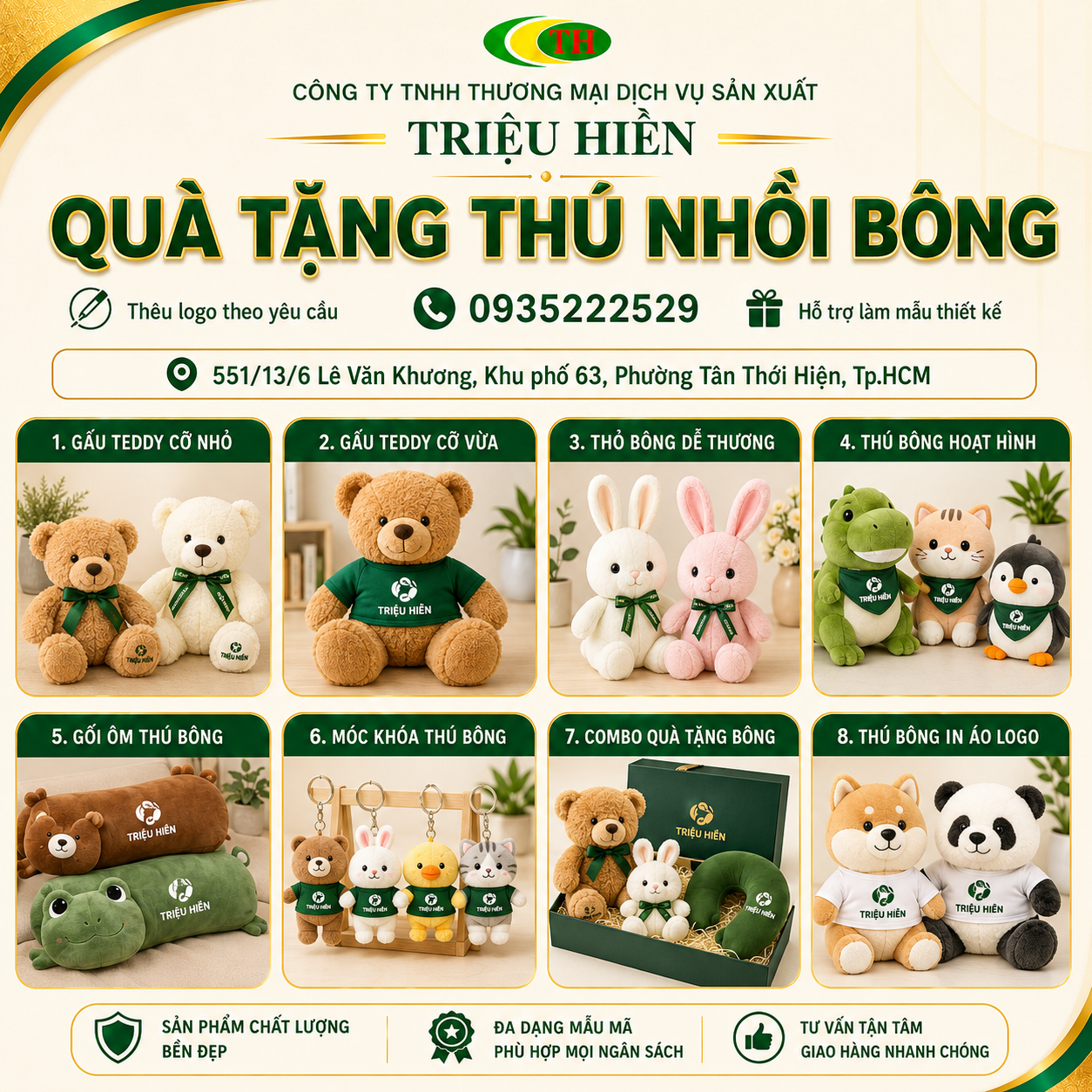 QUÀ TẶNG THÚ NHỒI BÔNG